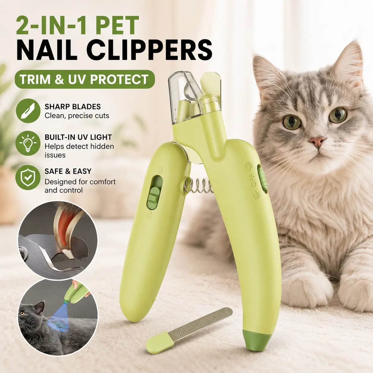 pet nail trimmer with LED light