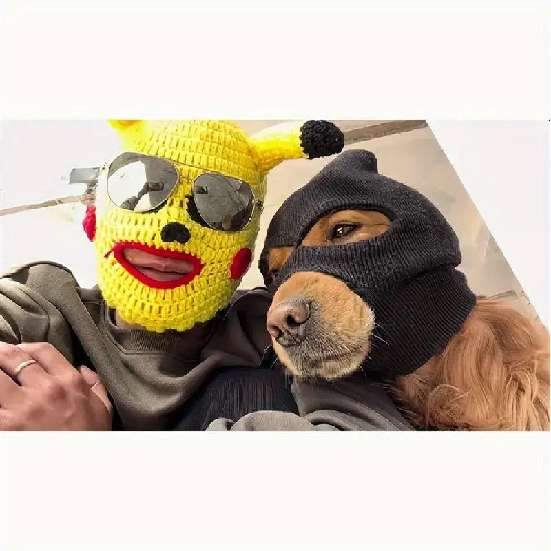 dog warm hat and glasses set