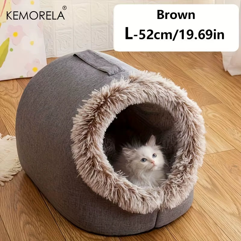 Cozy &amp; Portable Cat Bed - Warm, Thickened Sleeping Haven with Handle
