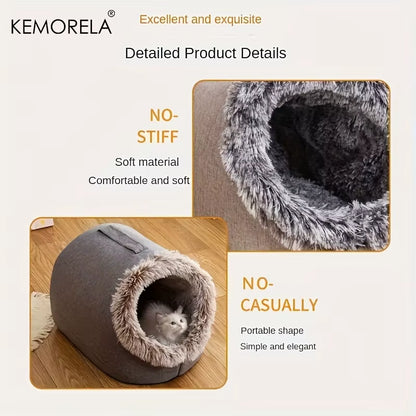 Cozy & Portable Cat Bed - Warm, Thickened Sleeping Haven with Handle