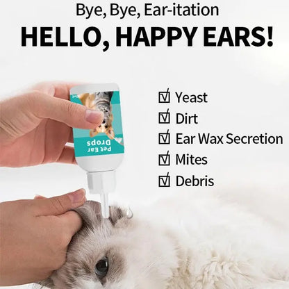 Ultimate Pet Ear Wash Solution for Cats & Dogs - Gentle Ear Cleaning Drops for Optimal Ear Care