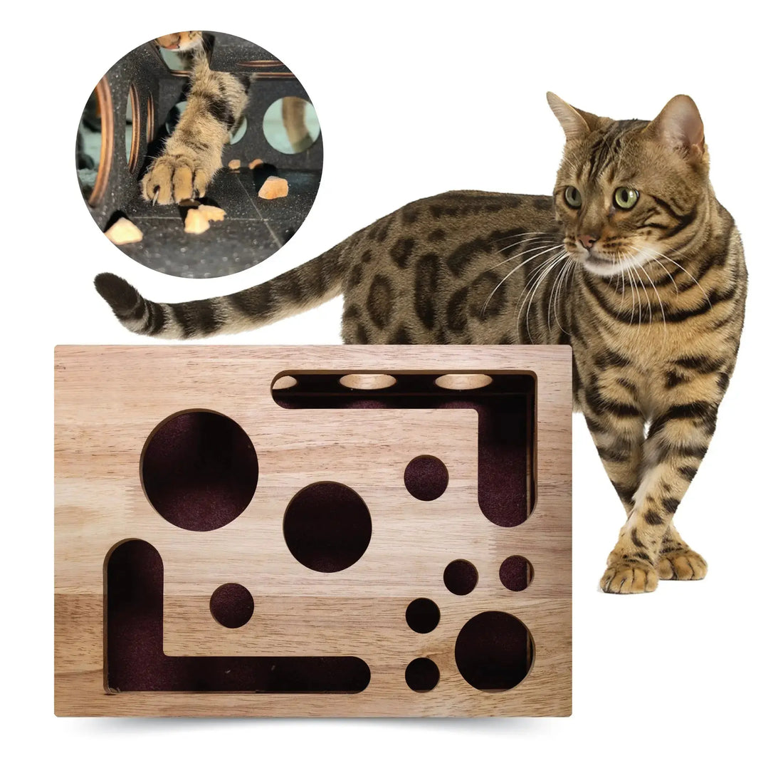 Stress-Free Cat Nail File Enrichment Box - Puzzle Design with Sandpaper for Indoor Cats