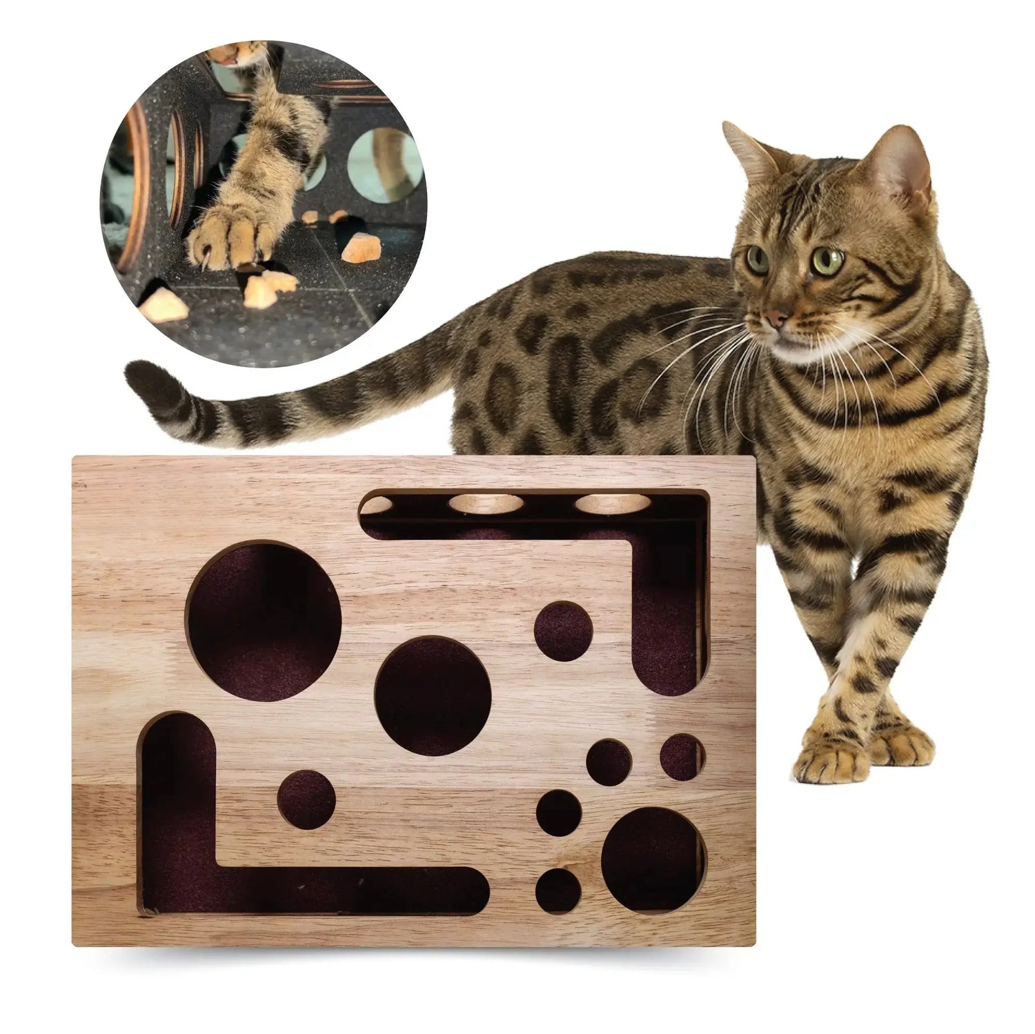 Stress-Free Cat Nail File Enrichment Box - Puzzle Design with Sandpaper for Indoor Cats