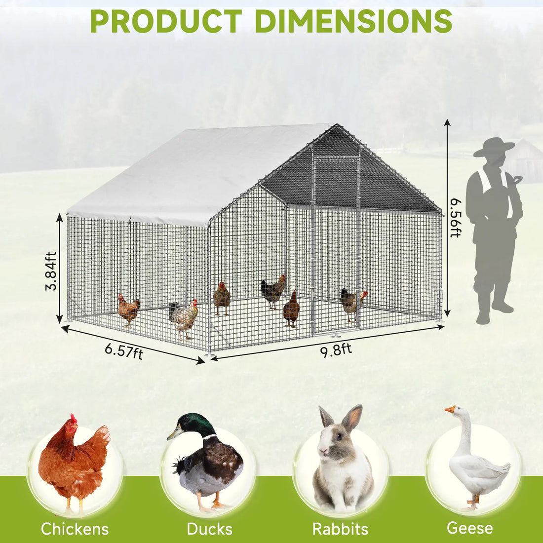 heavy-duty metal chicken coop