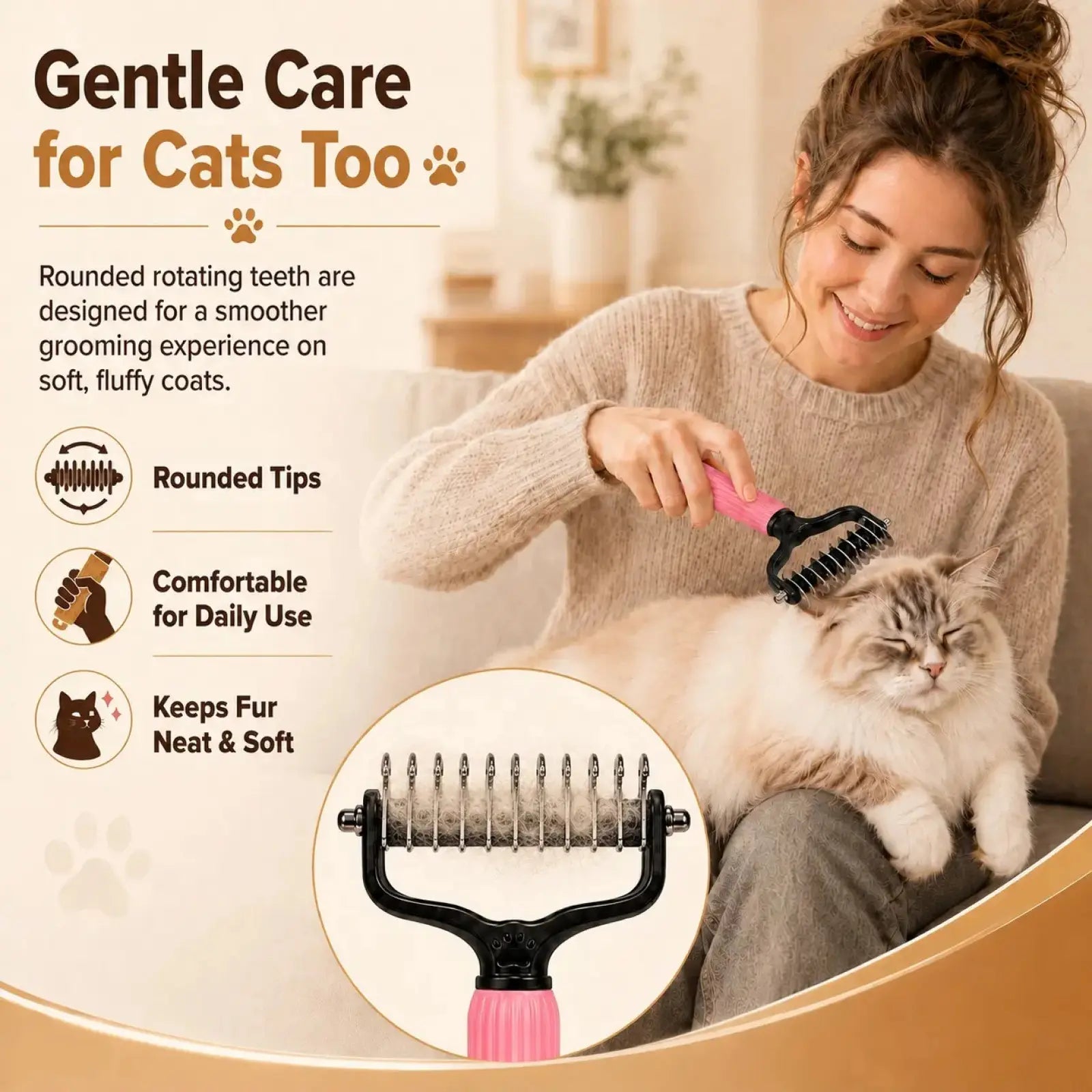pet detangling comb for dogs and cats