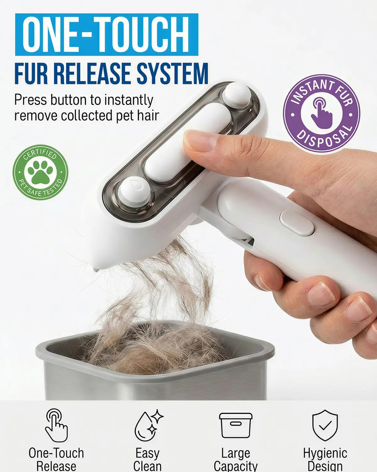 Ultimate 2-In-1 Pet Spray Comb - De-Shed, Deodorize, and Detangle for Cats and Dogs of All Sizes!