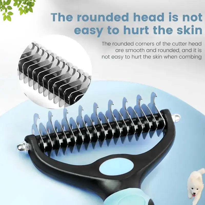 Ultimate Pet Grooming Brush - Double-Sided Deshedding &amp; Dematting Tool for Dogs &amp; Cats, Extra-Wide Undercoat Rake, Reduces Shedding by 95%