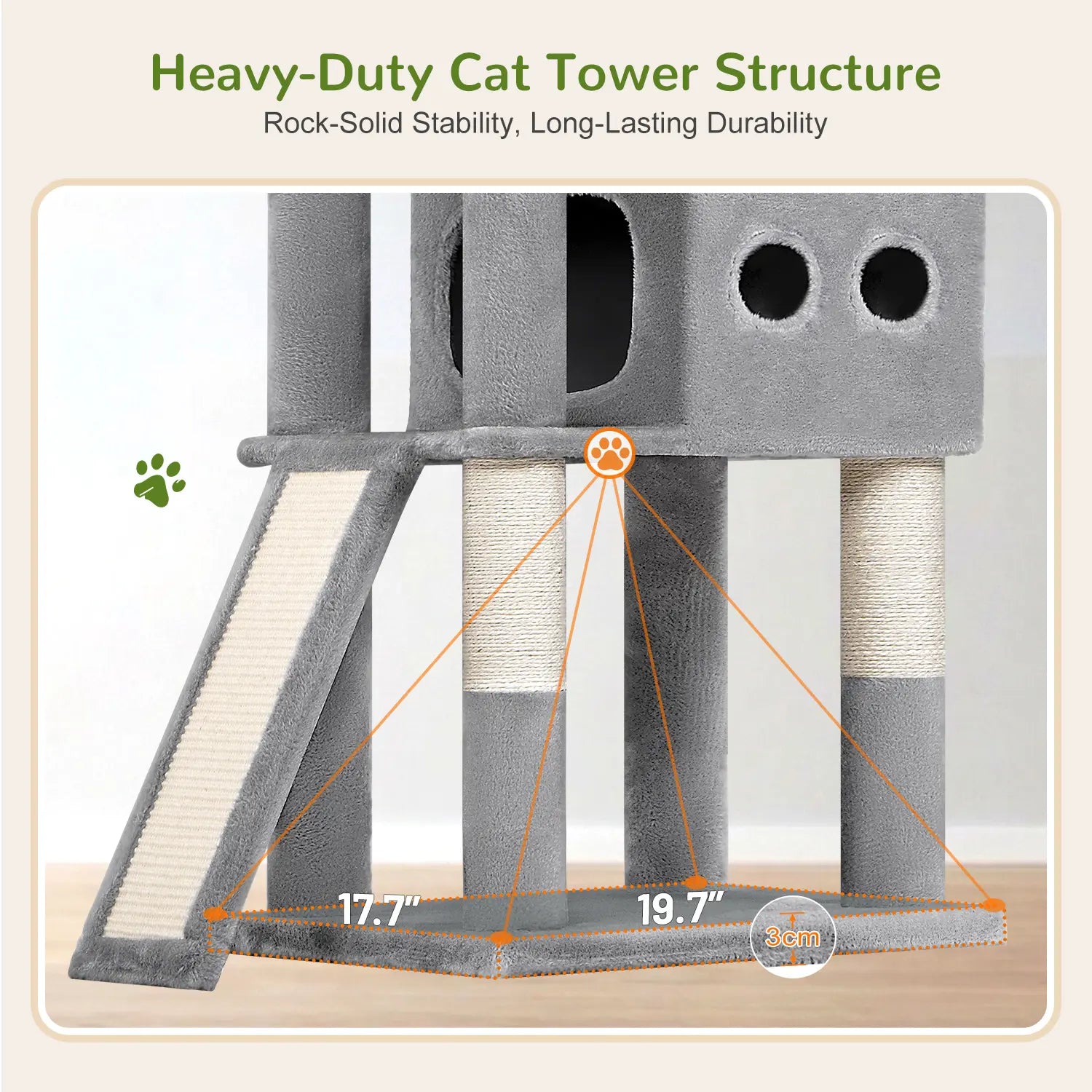 Ultimate 83-Inch Heavy Duty Cat Tower for Big Cats - Sturdy Multi-Cat Condo with Scratching Boards, Perfect for Maine Coons!
