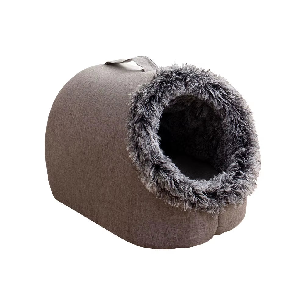 Cozy Self-Warming Winter Dog Bed &amp; Cat Sleeping Tent - Perfect Indoor Nest for Small to Medium Pets