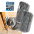2 Pack Catnip Wall Corner Massage Comb & Scratcher - Soft Grooming Brush Tool for Cats & Dogs (Gray)