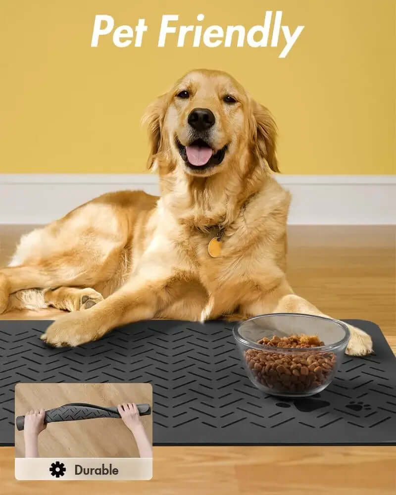 Absorbent Pet Feeding Mat-No Stains Quick Dry Dog Mat for Food and Water Bowl-Rubber Backing Dog Food Mat for Messy Drinkers