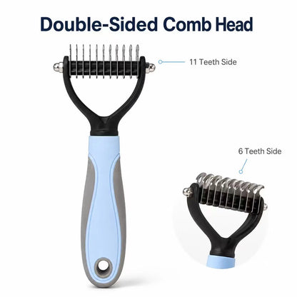 Double-Sided Pet Knotter Grooming Tool - Effective Hair Removal Brush for Dogs
