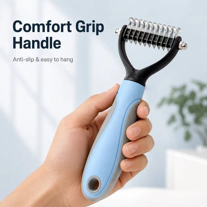Double-Sided Pet Knotter Grooming Tool - Effective Hair Removal Brush for Dogs