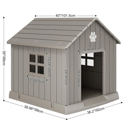 Durable Waterproof Dog House for All Sizes - Easy Clean, UV Resistant, Elevated with Air Vents & Drainage Holes