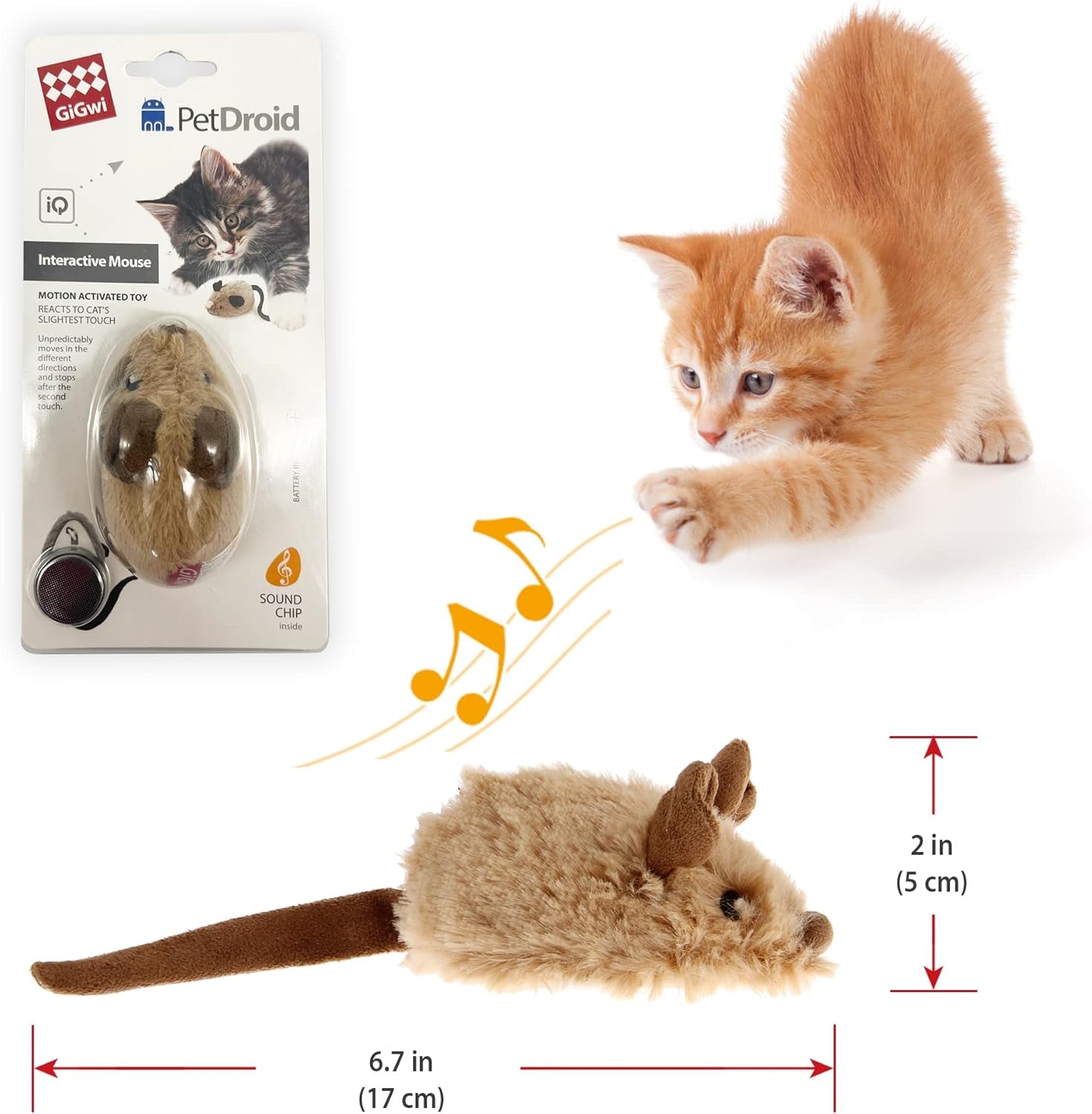 Exciting Interactive Cat Toy Mouse - Automatic Moving Squeaky Toy with Furry Tail for Indoor/Outdoor Fun!